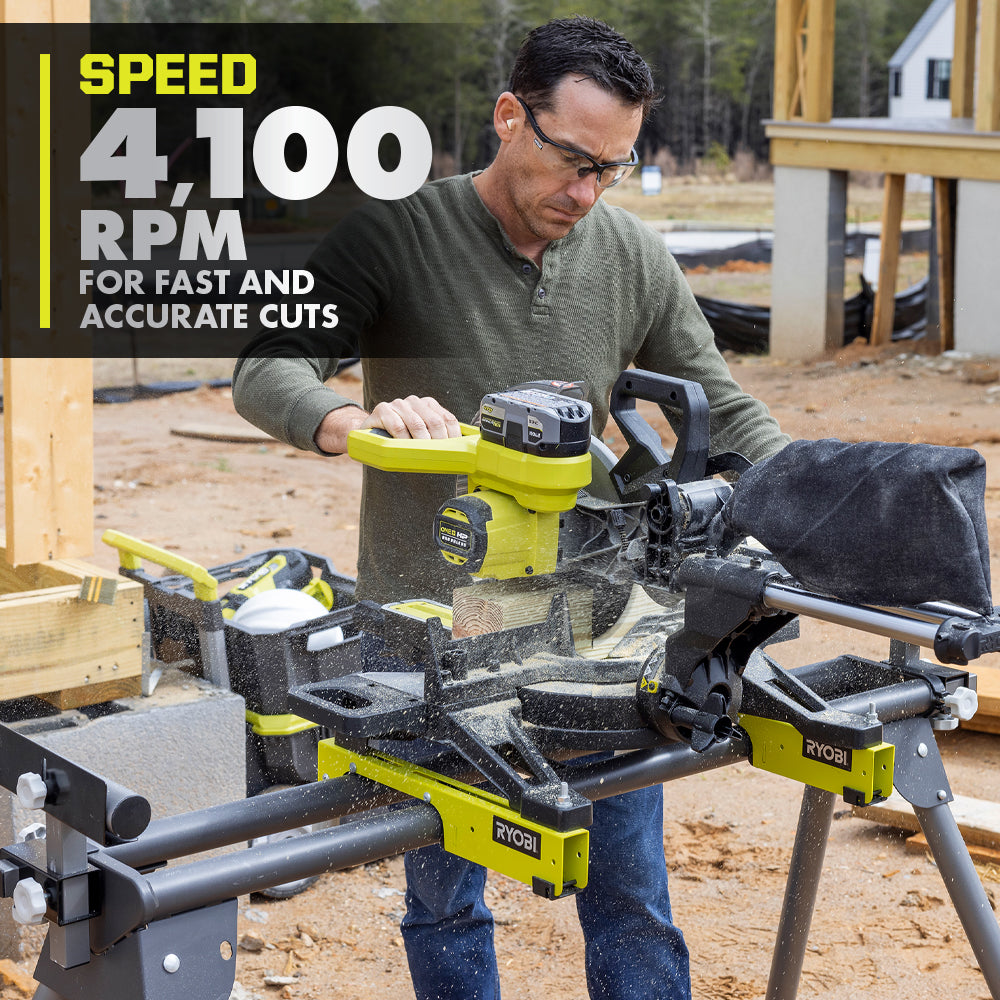 18V ONE+ HP BRUSHLESS 10″ SLIDING COMPOUND MITER SAW | RYOBI