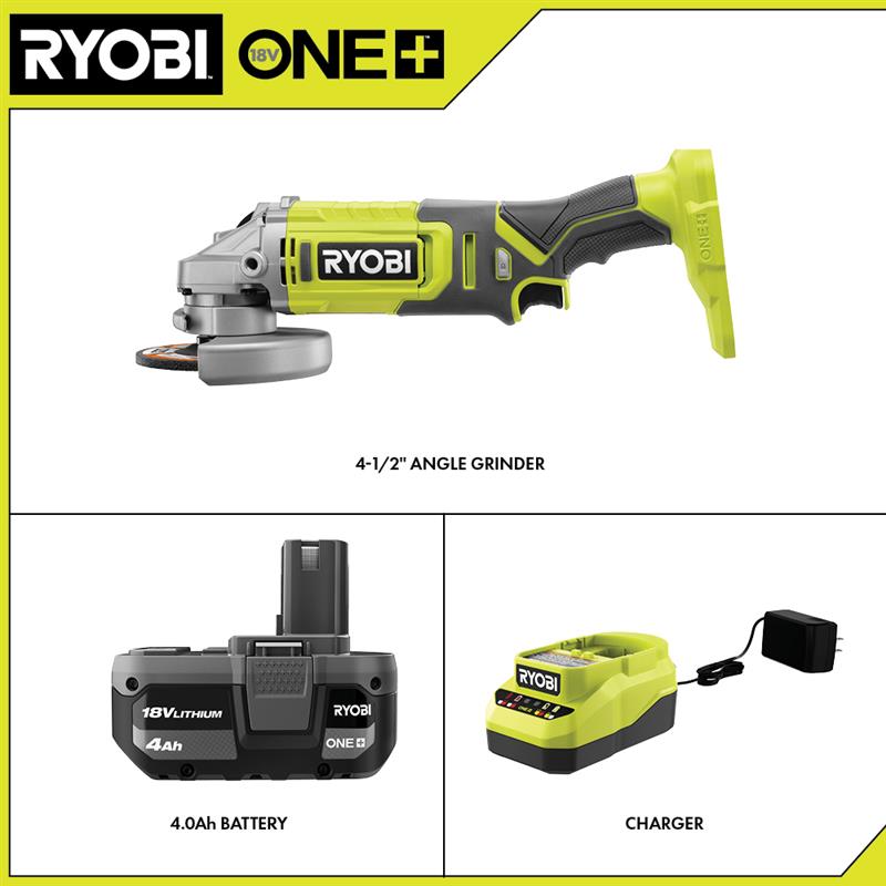 18V ONE+ 4-1/2″ ANGLE GRINDER KIT | RYOBI