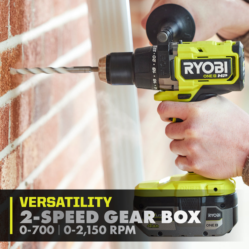 18V ONE+ HP BRUSHLESS 1/2″ HAMMER DRILL | RYOBI