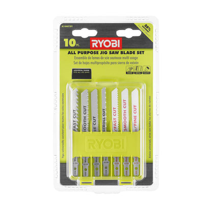 10 PC. ALL-PURPOSE JIGSAW BLADE SET | RYOBI