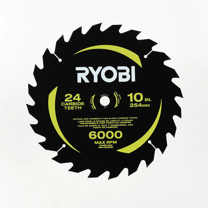 10″ 24 CARBIDE TEETH THIN KERF MITER SAW BLADE | RYOBI