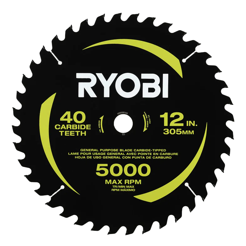 12″ 40 CARBIDE TEETH THIN KERF MITER SAW BLADE | RYOBI
