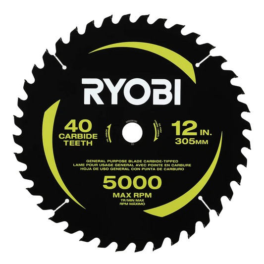 12″ 40 CARBIDE TEETH THIN KERF MITER SAW BLADE | RYOBI