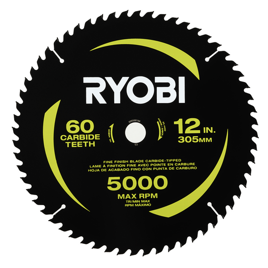 12″ 60 CARBIDE TEETH THIN KERF MITER SAW BLADE | RYOBI