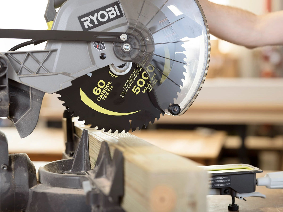12″ 60 CARBIDE TEETH THIN KERF MITER SAW BLADE | RYOBI