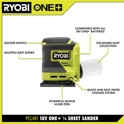 18V ONE+ 1/4 SHEET SANDER KIT | RYOBI