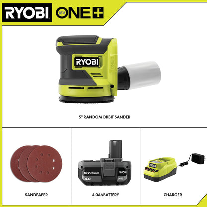 18V ONE+ 5″ RANDOM ORBIT SANDER KIT | RYOBI