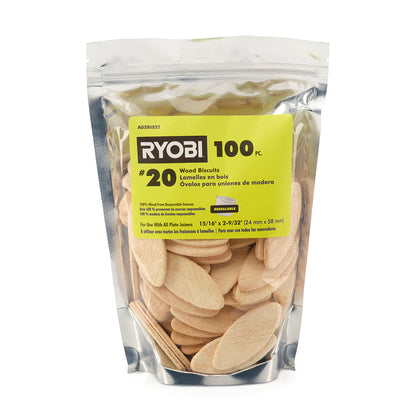 100 PC. #20 WOOD BISCUITS | RYOBI