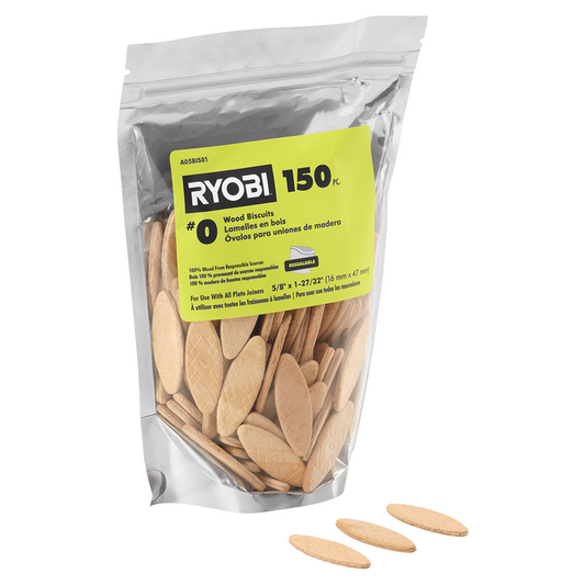 150 PC. #0 WOOD BISCUITS | RYOBI