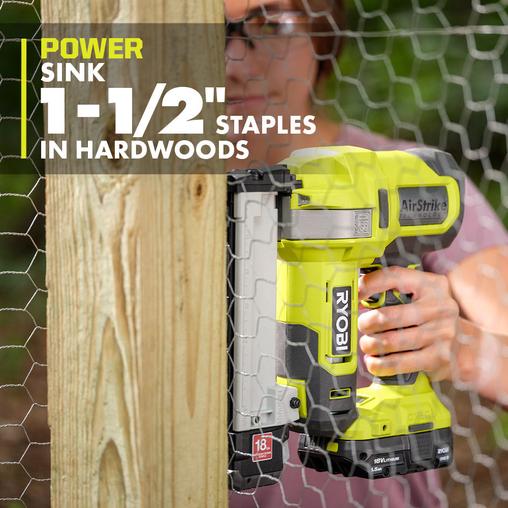 18V ONE+ AIRSTRIKE 18GA NARROW CROWN STAPLER KIT | RYOBI