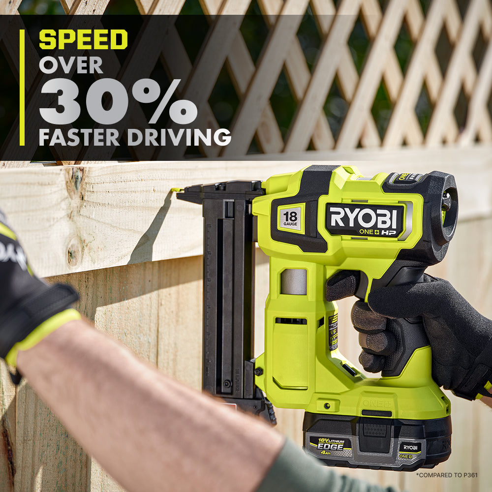 18V ONE+ HP 18V BRUSHLESS CORDLESS 18-GAUGE NARROW CROWN STAPLER, CORDLESS STAPLE GUN (TOOL ONLY) | RYOBI