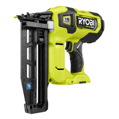 18V ONE+ HP 18V BRUSHLESS CORDLESS NAIL GUN, 16-GAUGE STRAIGHT FINISH NAILER (TOOL ONLY) | RYOBI