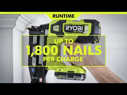 18V ONE+ HP 18V BRUSHLESS CORDLESS NAIL GUN, 16-GAUGE STRAIGHT FINISH NAILER (TOOL ONLY) | RYOBI