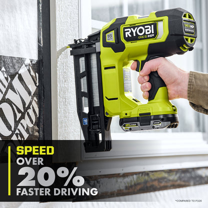 18V ONE+ HP 18V BRUSHLESS CORDLESS NAIL GUN, 16-GAUGE STRAIGHT FINISH NAILER (TOOL ONLY) | RYOBI