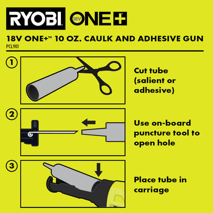 18V ONE+ 10 OZ. CAULK AND ADHESIVE GUN | RYOBI
