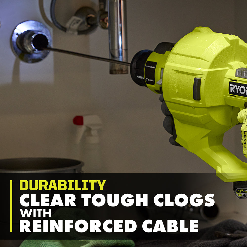 18V ONE+ 25′ DRAIN AUGER | RYOBI