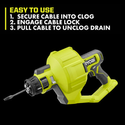 18V ONE+ 25′ DRAIN AUGER | RYOBI