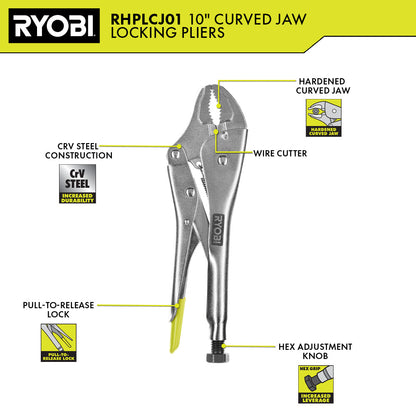 10″ CURVED JAW LOCKING PLIER | RYOBI