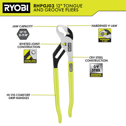 12″ TONGUE AND GROOVE PLIER | RYOBI