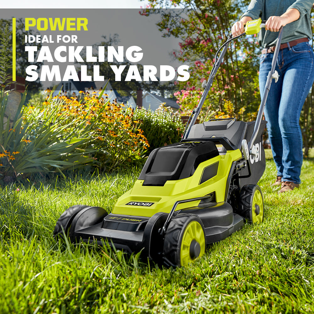 18V ONE+ 13″ PUSH MOWER KIT | RYOBI