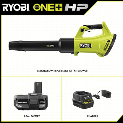 18V ONE+ HP BRUSHLESS WHISPER SERIES 450 CFM BLOWER KIT | RYOBI