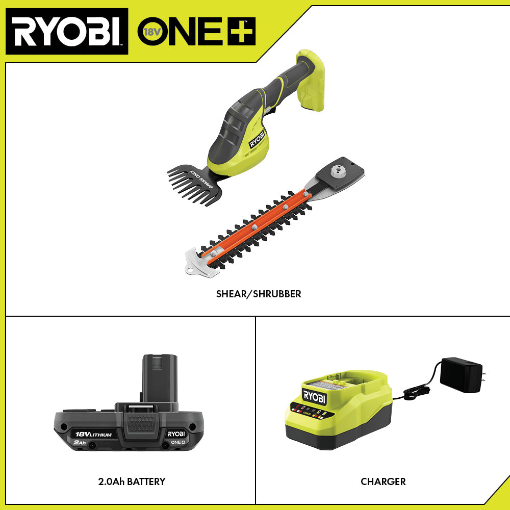 18V ONE+ 2-IN-1 SHEAR SHRUBBER KIT | RYOBI