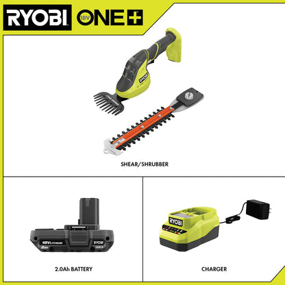 18V ONE+ 2-IN-1 SHEAR SHRUBBER KIT | RYOBI