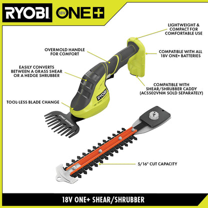 18V ONE+ 2-IN-1 SHEAR SHRUBBER KIT | RYOBI