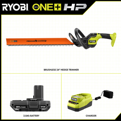 18V ONE+ HP BRUSHLESS 24″ HEDGE TRIMMER KIT | RYOBI