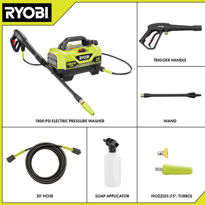 1800 PSI 1.2 GPM ELECTRIC PRESSURE WASHER | RYOBI