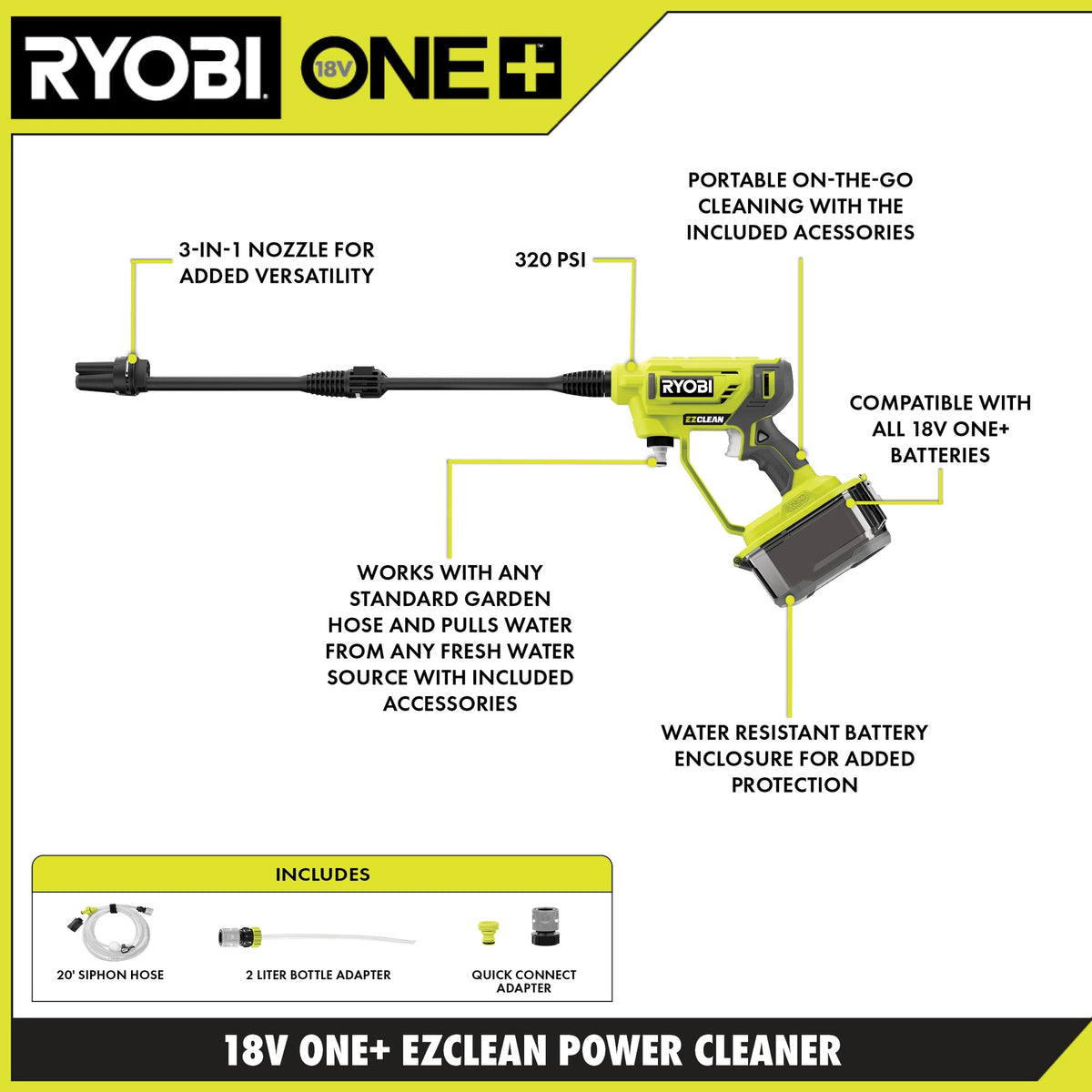 18V ONE+ EZ CLEAN POWER CLEANER KIT | RYOBI