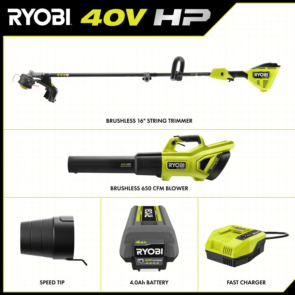 40V HP BRUSHLESS 2-TOOL COMBO KIT | RYOBI