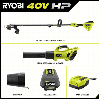 40V HP BRUSHLESS 2-TOOL COMBO KIT | RYOBI