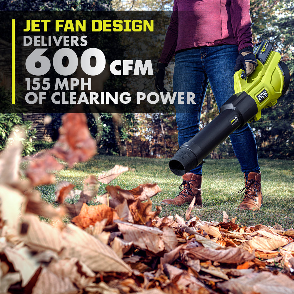 40V HP BRUSHLESS 600 CFM WHISPER SERIES BLOWER & 15″ CARBON FIBER STRING TRIMMER COMBO KIT | RYOBI