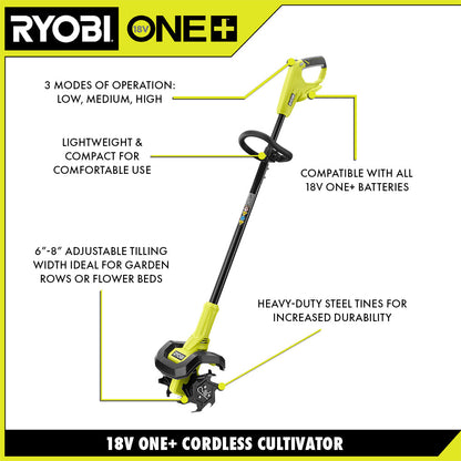 18V ONE+ 8″ CULTIVATOR | RYOBI
