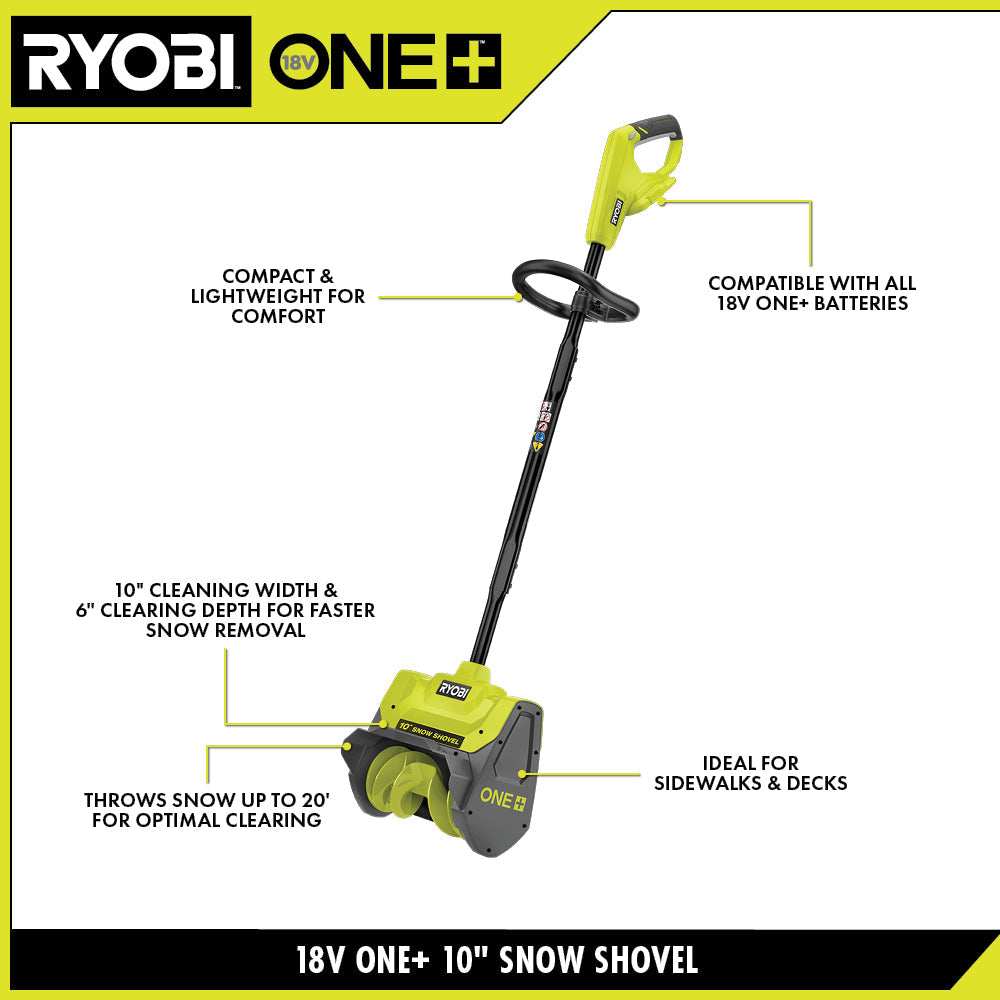 18V ONE+ 10″ SNOW SHOVEL KIT | RYOBI