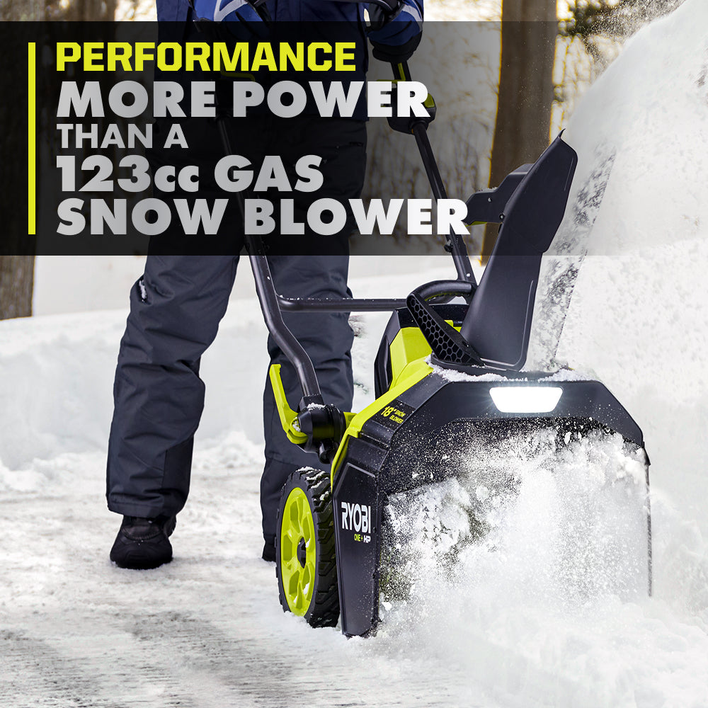 18V ONE+ HP BRUSHLESS 18″ SINGLE-STAGE SNOW BLOWER KIT | RYOBI