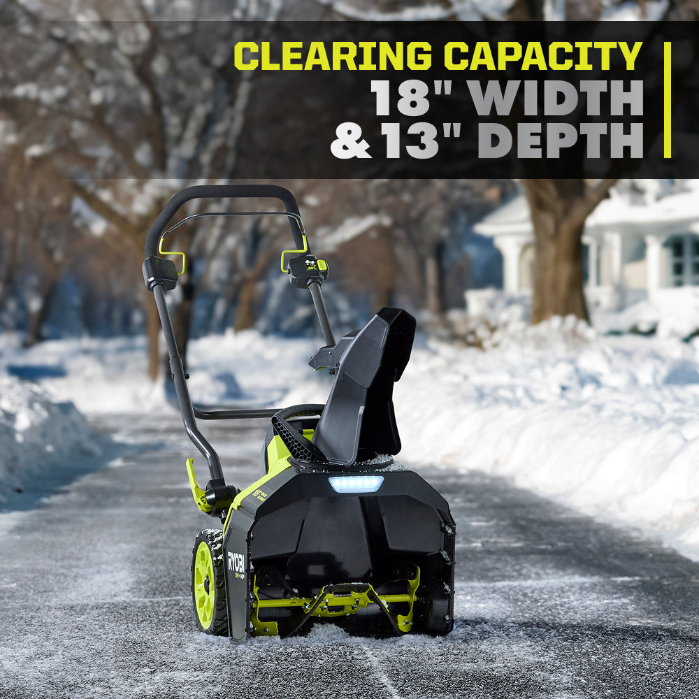 18V ONE+ HP BRUSHLESS 18″ SINGLE-STAGE SNOW BLOWER KIT | RYOBI