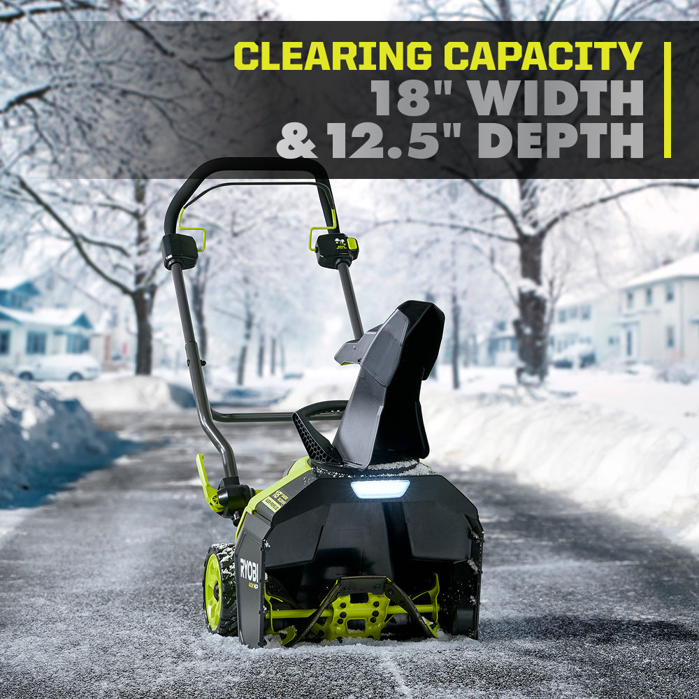 40V HP BRUSHLESS 18?? SINGLE-STAGE AUGER-PROPELLED SNOW BLOWER | RYOBI