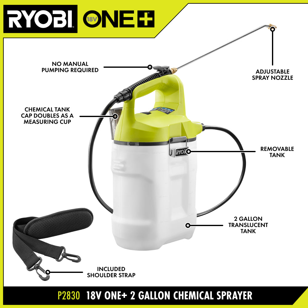 18V ONE+ 2 GALLON CHEMICAL SPRAYER KIT | RYOBI