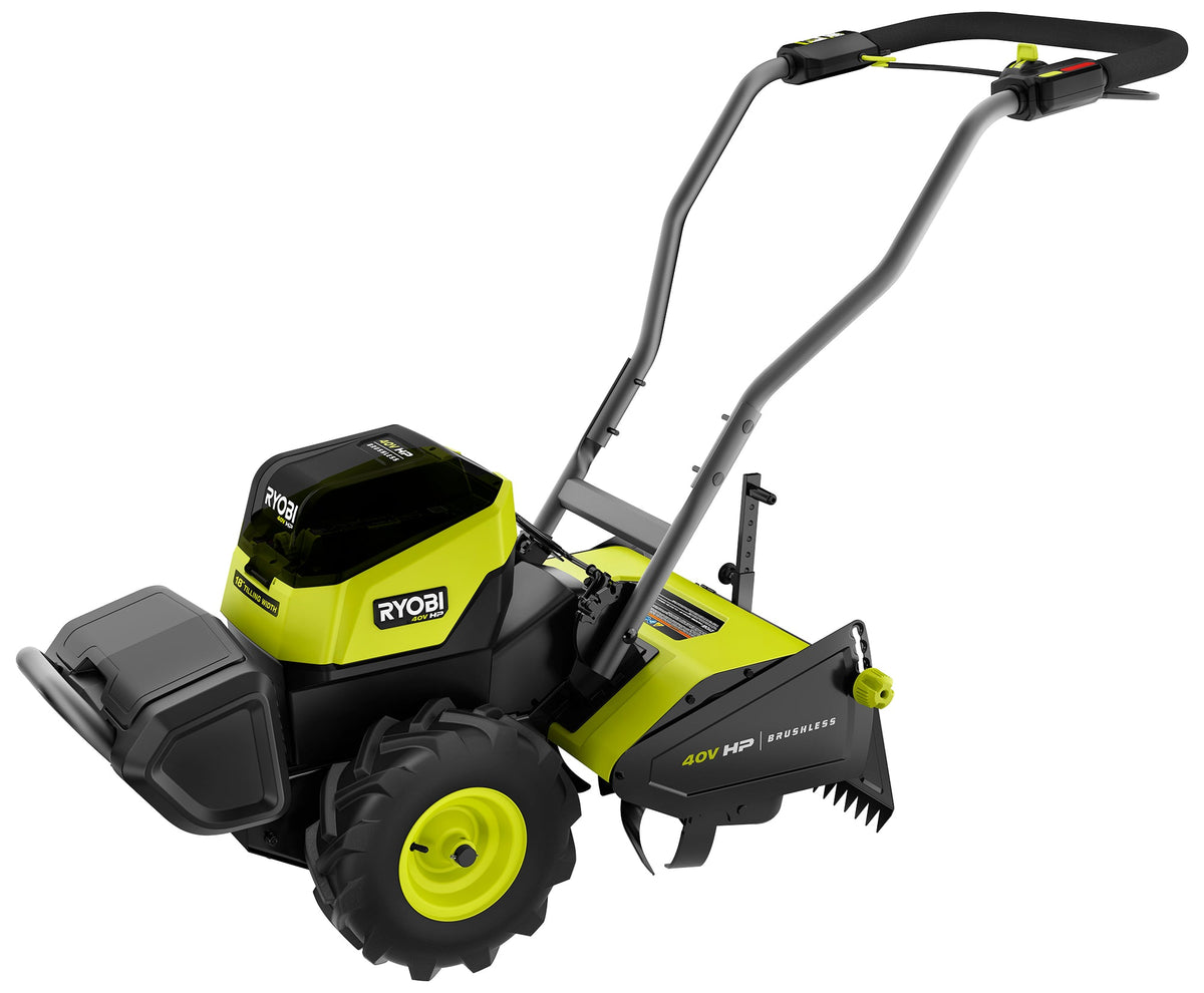 40V HP BRUSHLESS 18″ REAR TINE TILLER KIT | RYOBI