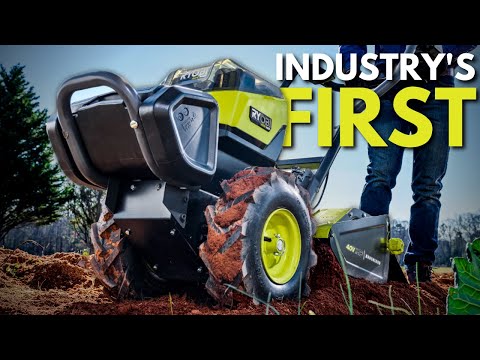 40V HP BRUSHLESS 18″ REAR TINE TILLER KIT | RYOBI