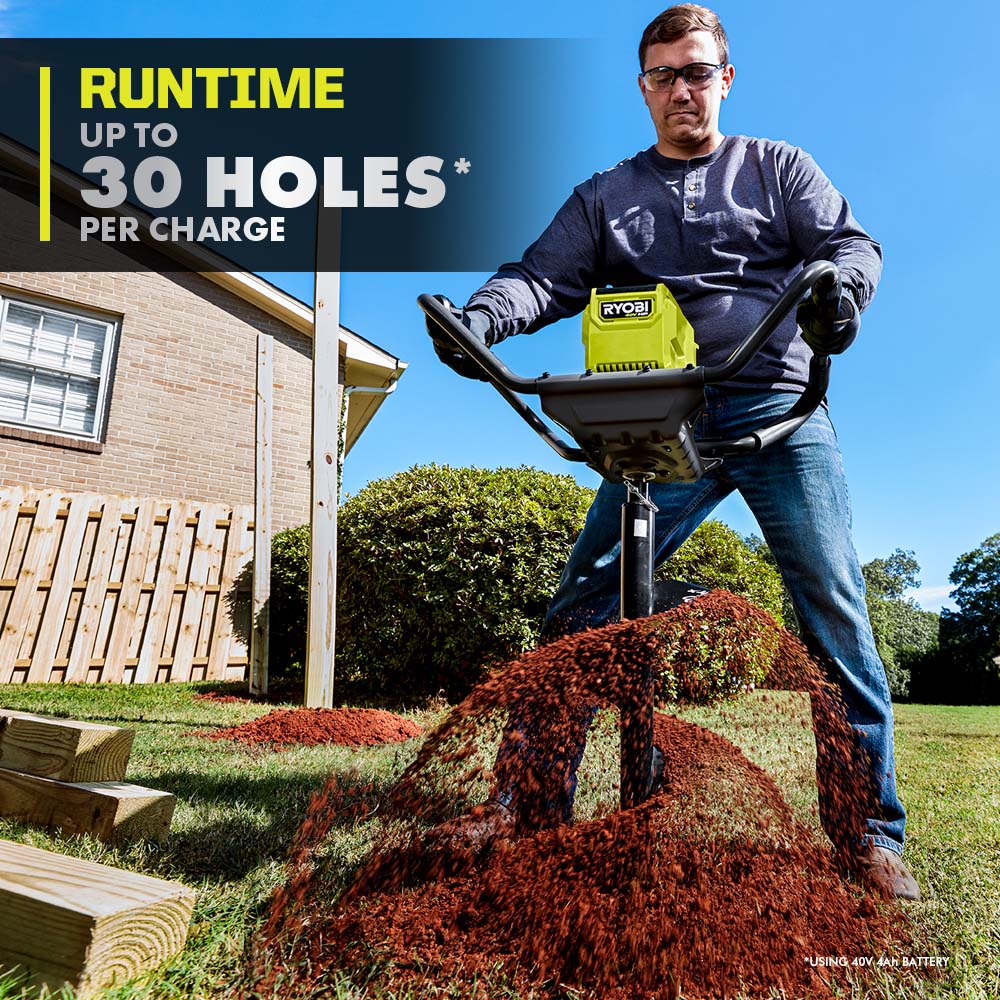 40V HP BRUSHLESS 8″ EARTH AUGER KIT | RYOBI