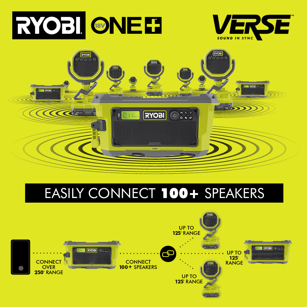 18V ONE+ HYBRID VERSE? LINK? BLUETOOTH? STEREO | RYOBI