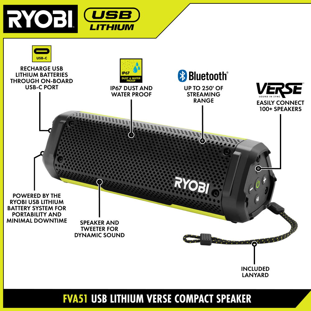 USB LITHIUM VERSE? COMPACT SPEAKER KIT | RYOBI