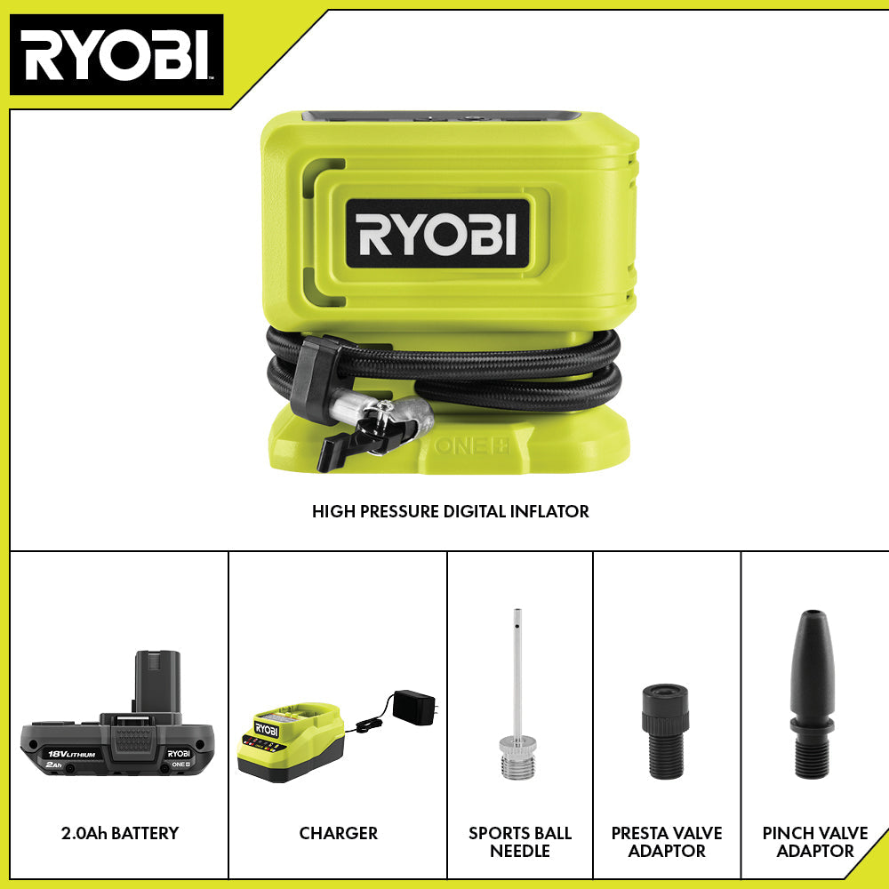 18V ONE+ HIGH PRESSURE DIGITAL INFLATOR KIT | RYOBI