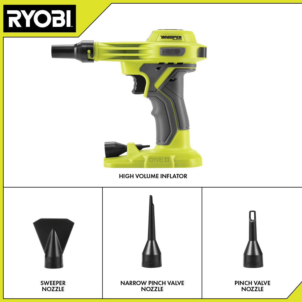 18V ONE+ WHISPER SERIES HIGH VOLUME INFLATOR | RYOBI