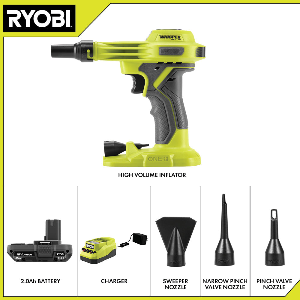 18V ONE+ WHISPER SERIES HIGH VOLUME INFLATOR KIT | RYOBI