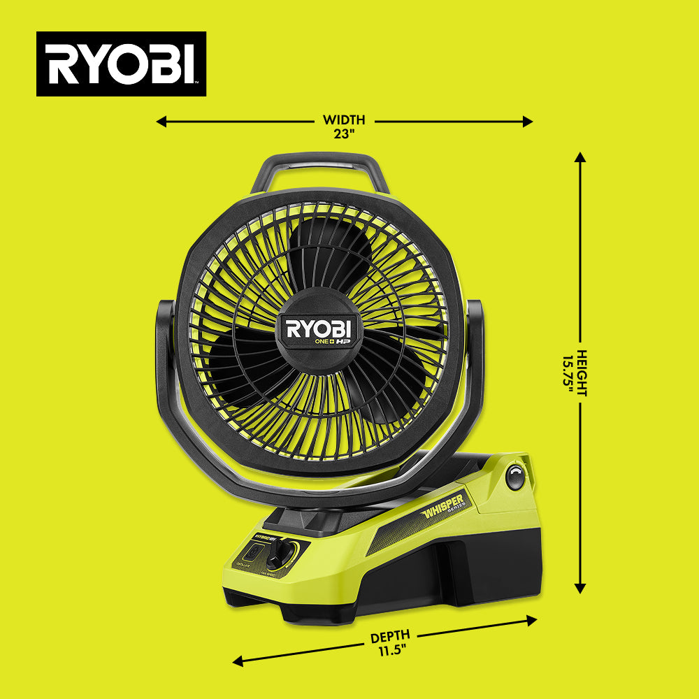 18V ONE+ HP BRUSHLESS HYBRID 9″ OSCILLATING FAN | RYOBI
