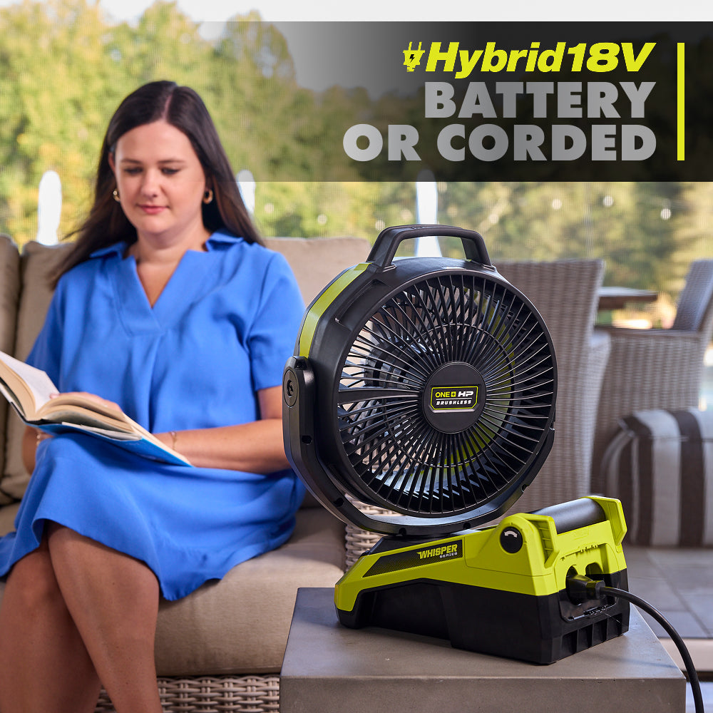 18V ONE+ HP BRUSHLESS HYBRID 9″ OSCILLATING FAN | RYOBI